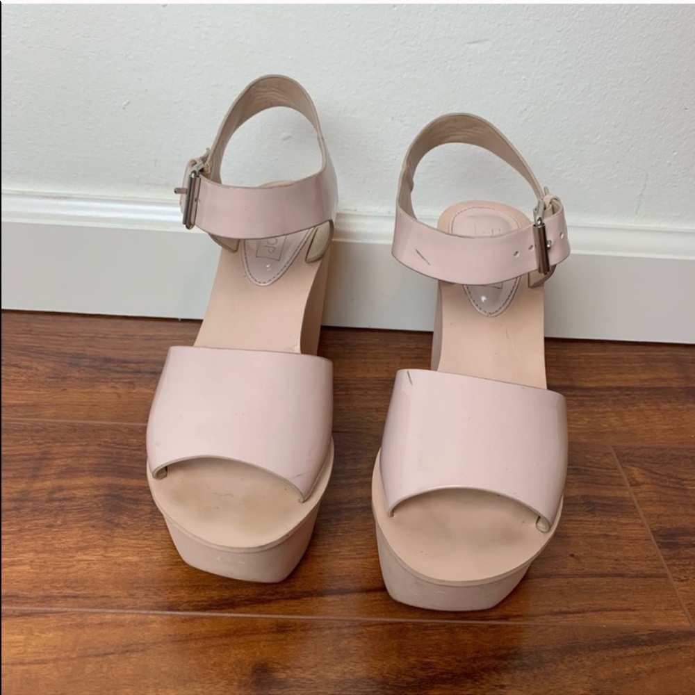 TOPSHOP Nude Patent Wedges size 7.5 - Picture 3 of 8